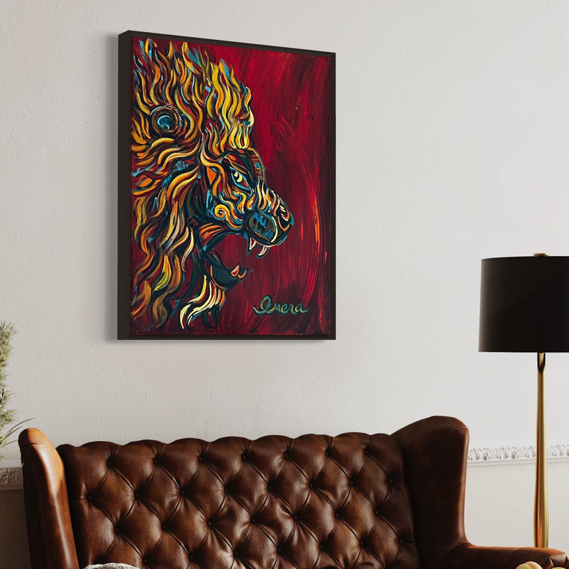 "Passion Has No Boundaries" Lion Fine Art Painting - PRIVATE COLLECTION