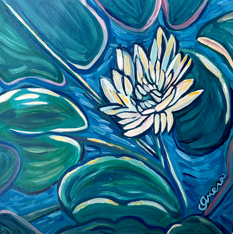 Water Lily Flower Art Painting